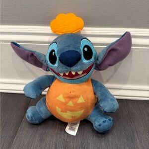 Disney Lilo & Stitch Blue Orange Pumpkin Stitch Plush Halloween Stuffed Animal